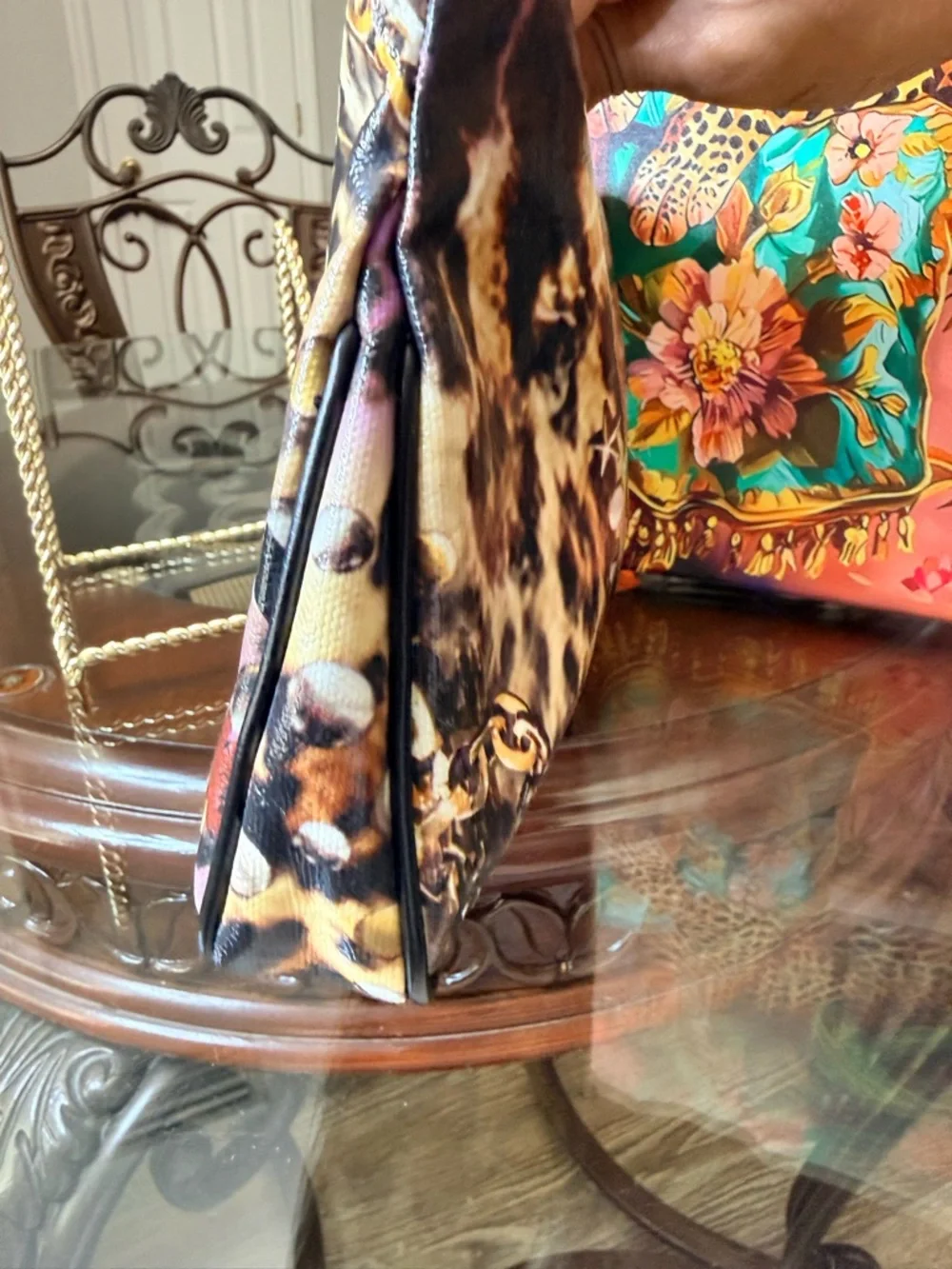 Jimmy Choo Leopard-Print Patent Clutch - Picture 5 of 7